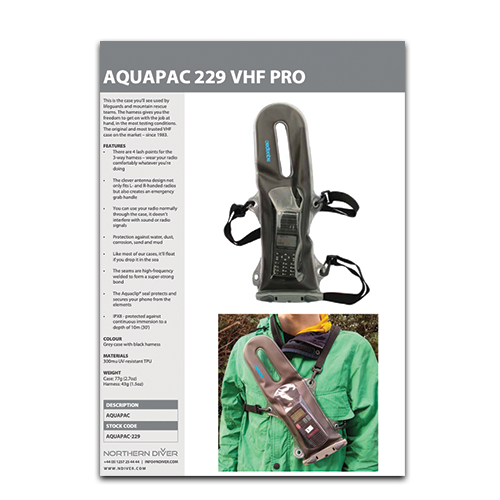 Aquapac 229 VHF Pro Datasheet