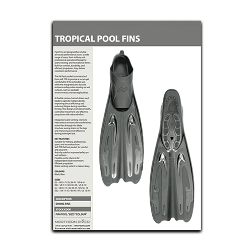 Tropical Pool Fins Datasheet