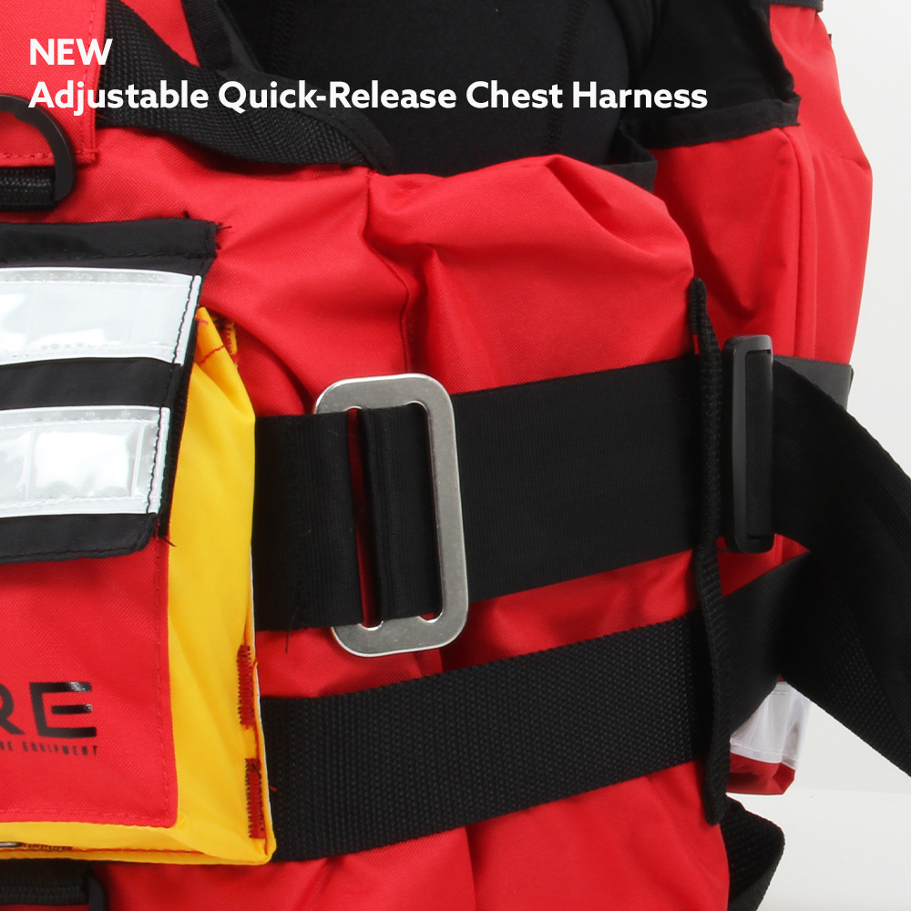 NEW Adjustable Quick-Release Chest Harness on the Evo Pro 6 PFD by Northern Diver