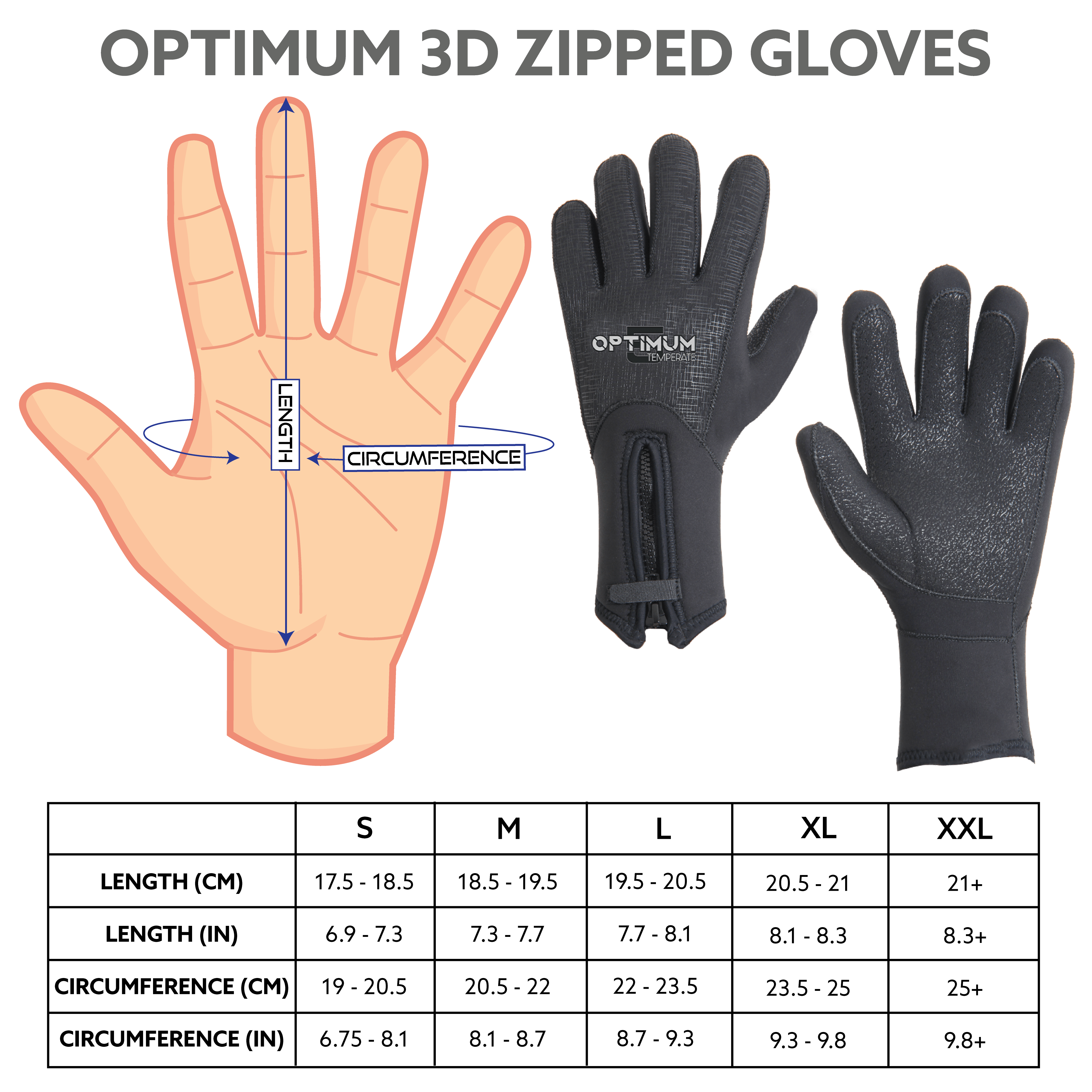optimum gloves size chart