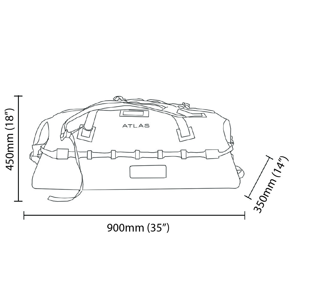 Atlas 142L Dry Bag dimensions