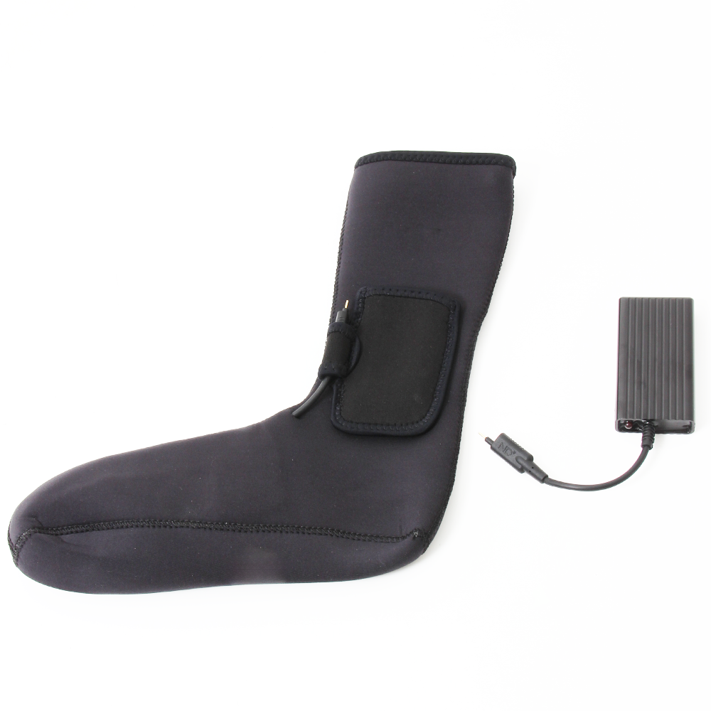 Heated Socks | Flat view with battery