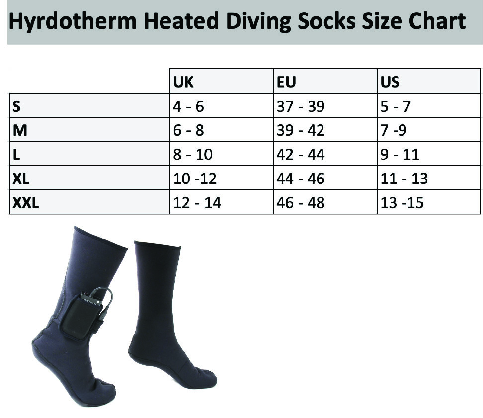 Heated Socks | Sizing Chart