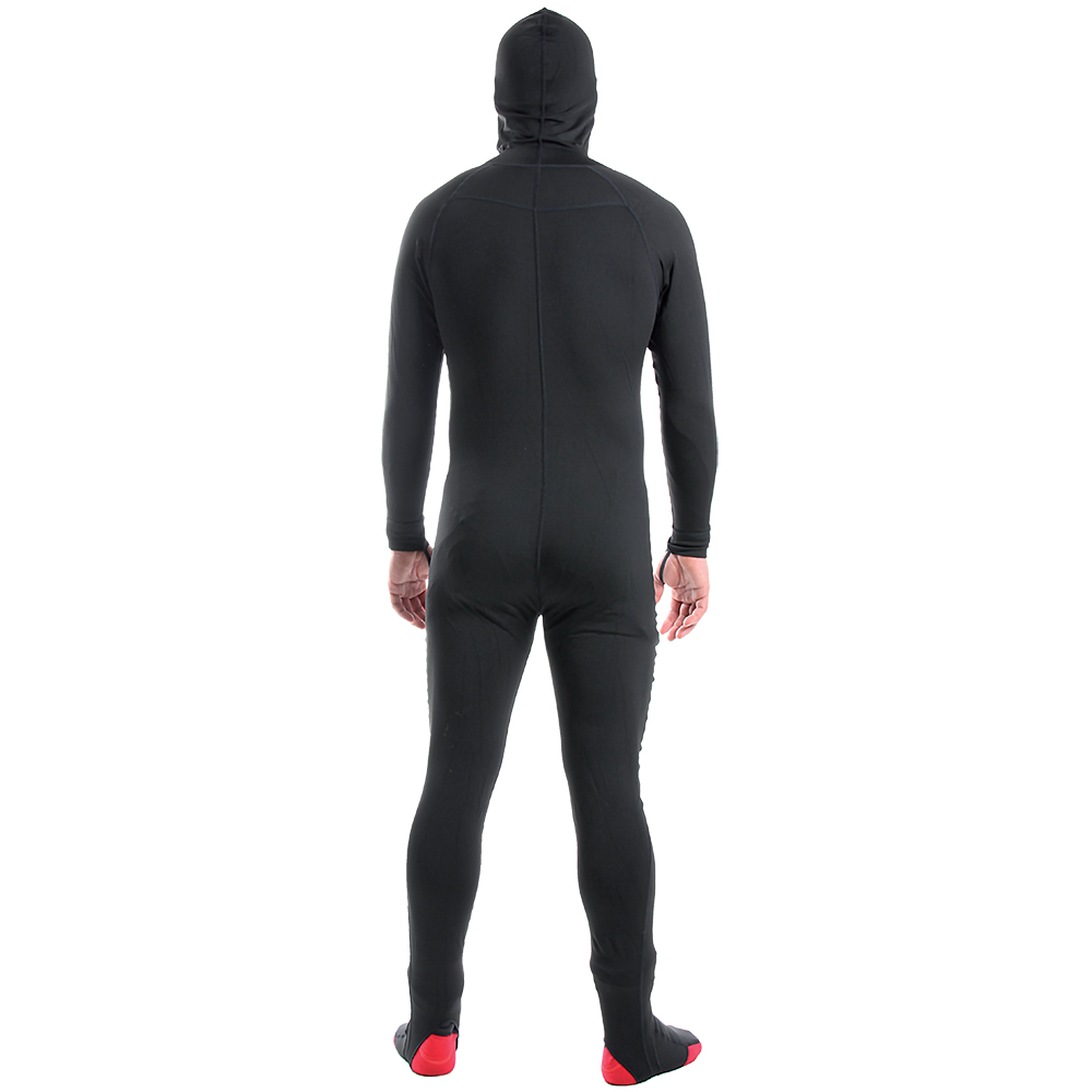 wearing the suit from behind